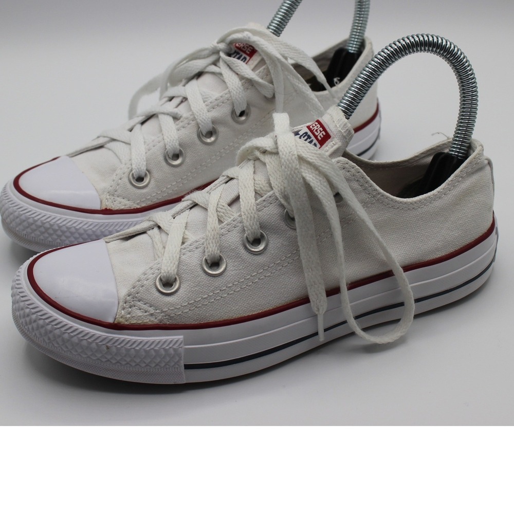 Converse Chuck Taylor All Star Low Top White Canvas Sneakers Mens 3.5 Wos 5.5
